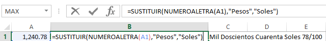 Convertir número a letra en Excel fácil