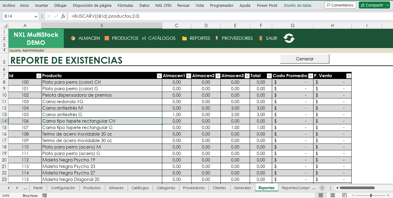 Plantilla de Inventario en Excel (Entradas y Salidas)