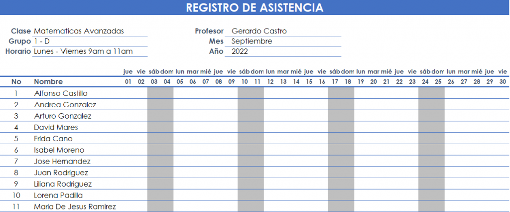 Como Hacer Una Lista De Asistencia En Excel Mide Imag 2523